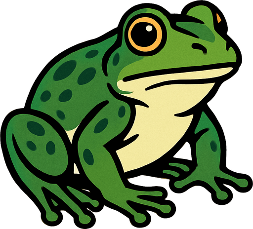 Yetişkin Kurbağa.
In-Game asset.  2d.  High contrast.  No shadows