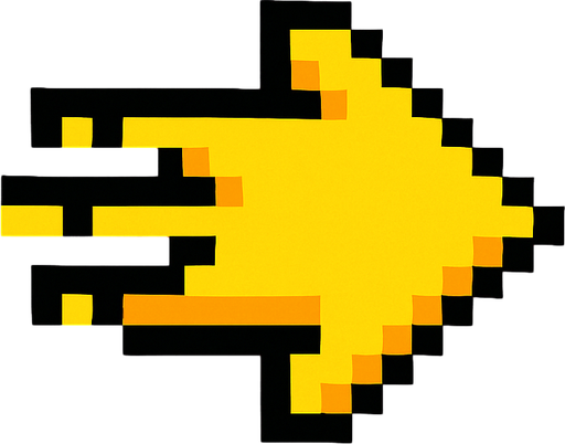 Powerup speed boost 2d pixilated topdown.
In-Game asset.  2d.  High contrast.  No shadows