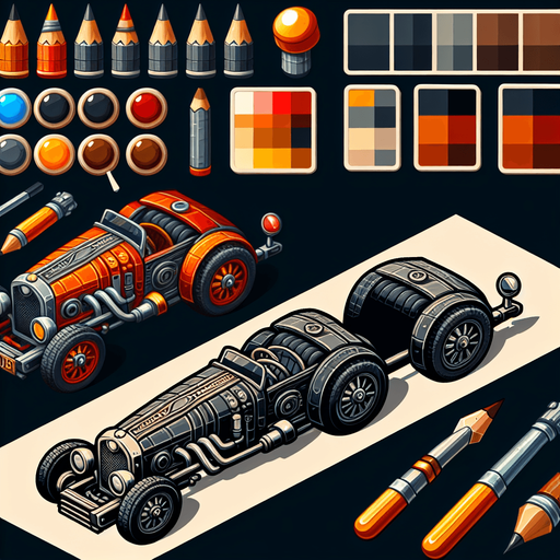 Car.
Single Game Texture. In-Game asset. 2d. Blank background. High contrast. No shadows.