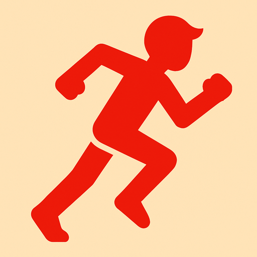 red runner running.
In-Game asset.  2d.  High contrast.  No shadows