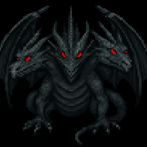 Make this dragon with 3 heads and a gray color scale
