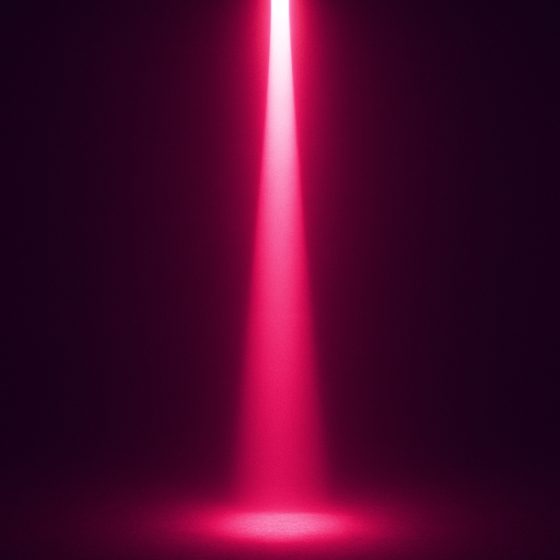 clean red-violet beam from above