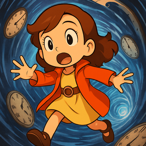 Little girl gets sucked into a wormhole back in time