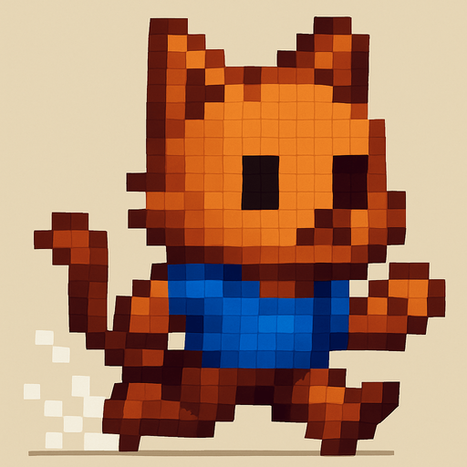 Gatito corriendo pixelart