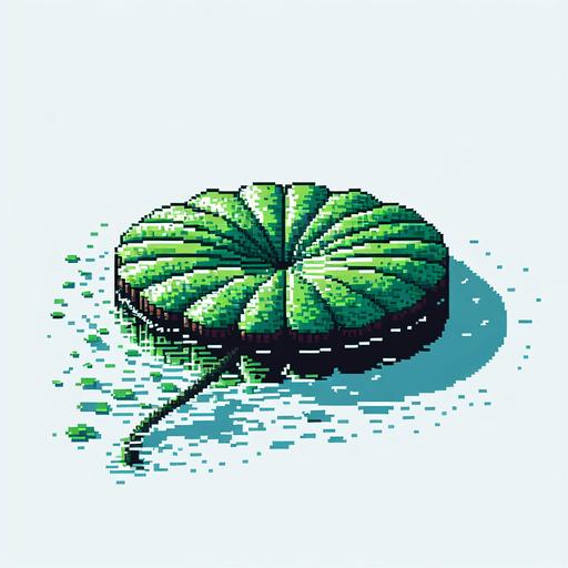 pixelart asset floating lilypad.
White background, high contrast, shadowless.