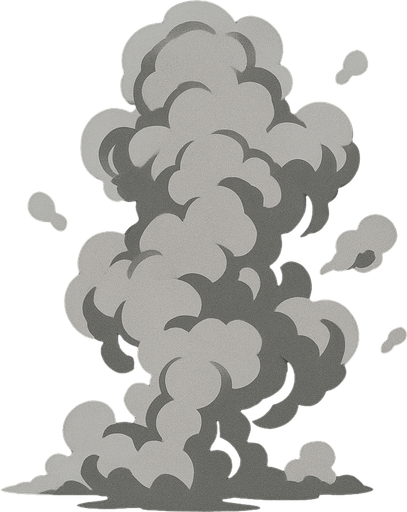 humo gris.
In-Game asset.  2d.  High contrast.  No shadows