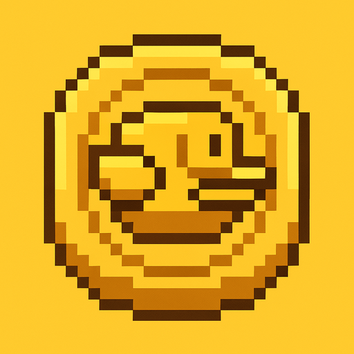 flappy bird gold icon. pixel art style.
In-Game asset.  2d.  High contrast.  No shadows