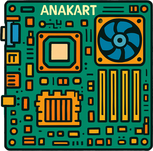 ANAKART Bilgisayar Parçası.
In-Game asset.  2d.  High contrast.  No shadows