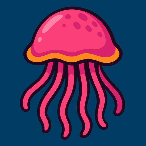 jelly fish.
In-Game asset.  2d.  High contrast.  No shadows
