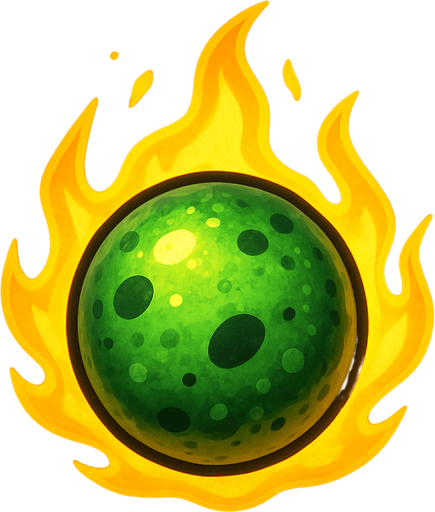 yellow flame ze poisonous bead top view.
In-Game asset