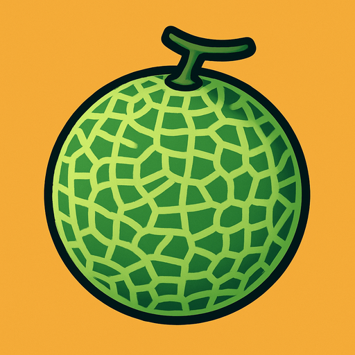a 2D melon.
In-Game asset.  2d.  High contrast.  No shadows
