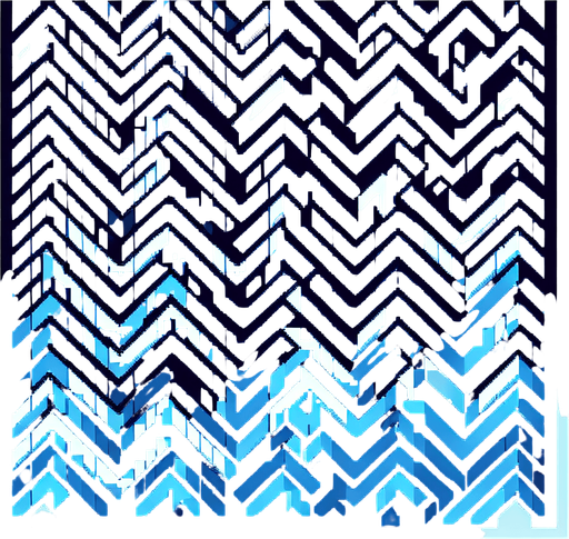 A sprite sheet of blue nested chevrons.
Single Game Texture. In-Game asset. 2d. Blank background. High contrast. No shadows.