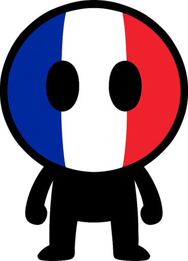 france flag ball head.
In-Game asset.  2d.  High contrast.  No shadows