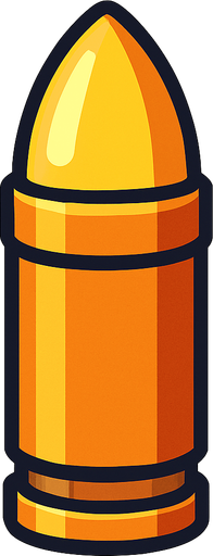 vertical bullet.
In-Game asset.  2d.  High contrast.  No shadows