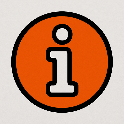 круглая иконка подсказки I.
In-Game asset.  2d.  High contrast.  No shadows