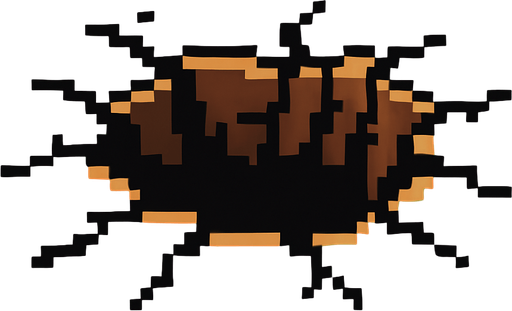 Make a 8 bit broken pit.
In-Game asset.  2d.  High contrast.  No shadows