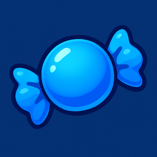 Blue candy.
In-Game asset.  2d.  High contrast.  No shadows