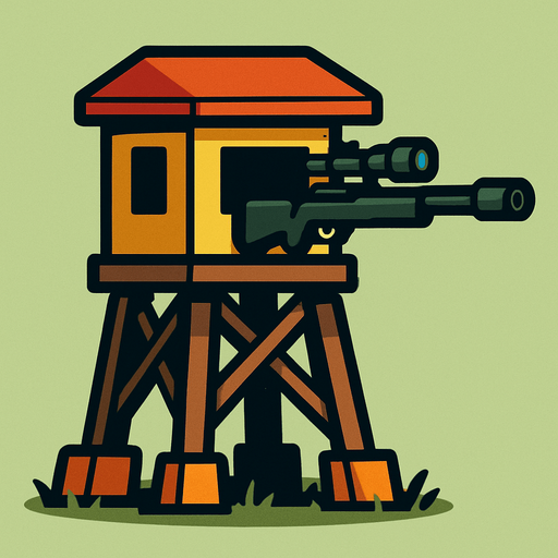 the sniper tower of tower defense.
In-Game asset.  2d.  High contrast.  No shadows