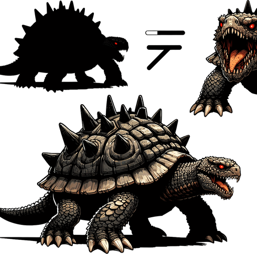 Enemy turtle for survival game
Single Game Texture. In-Game asset. 2d. Blank background. High contrast. No shadows.