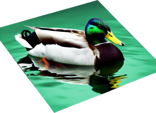 A mallard floating on the water. Looking left.
Single Game Texture. In-Game asset. 2d. Blank background. High contrast. No shadows.