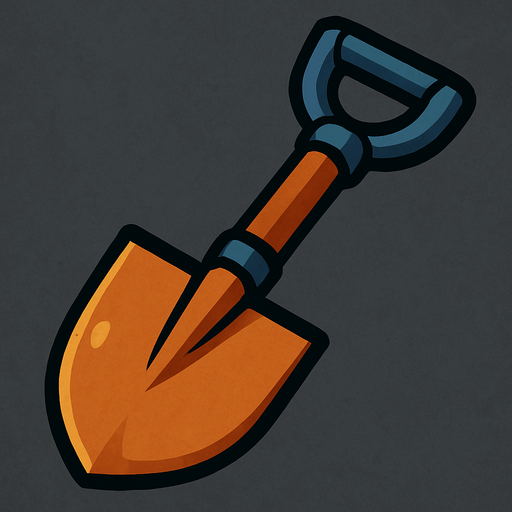 shovel.
In-Game asset.  2d.  High contrast.  No shadows