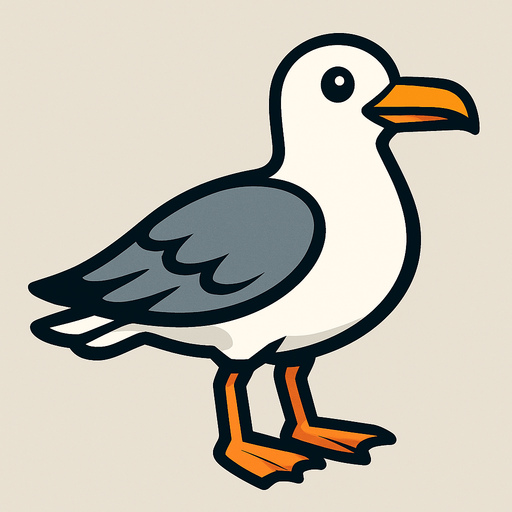 Martı.
In-Game asset.  2d.  High contrast.  No shadows