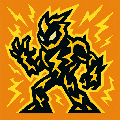 make creature image for electrical elemental name is voltix but dont write name on image.
In-Game asset.  2d.  High contrast.  No shadows