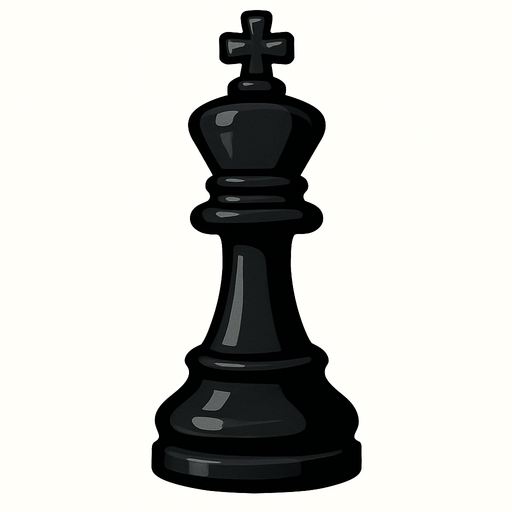 Black king Chess.
In-Game asset.  2d.  High contrast.  No shadows