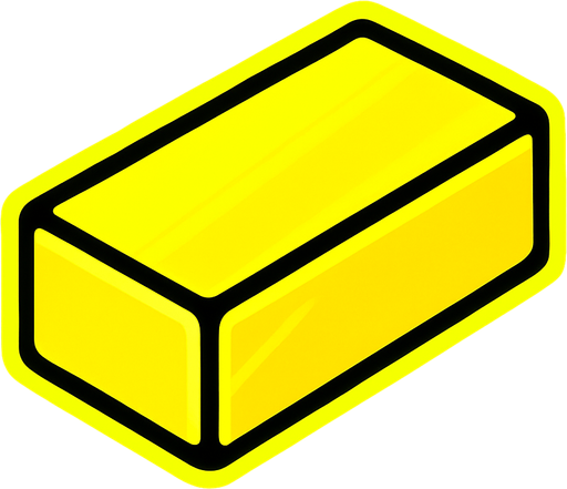 yellow neon rectangle block.
In-Game asset.  2d.  High contrast.  No shadows