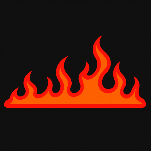 red fire line.
In-Game asset.  2d.  High contrast.  No shadows