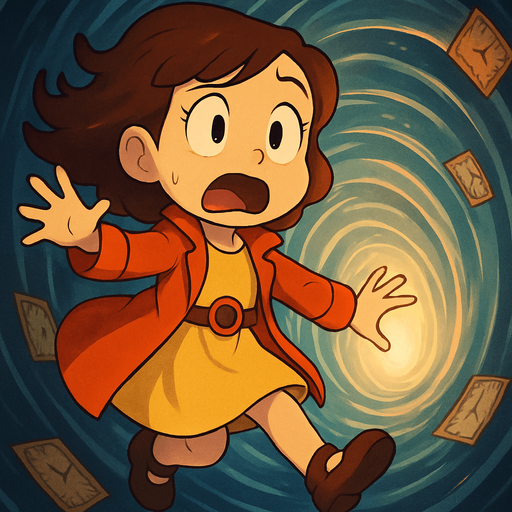 Little girl gets sucked into a wormhole back in time