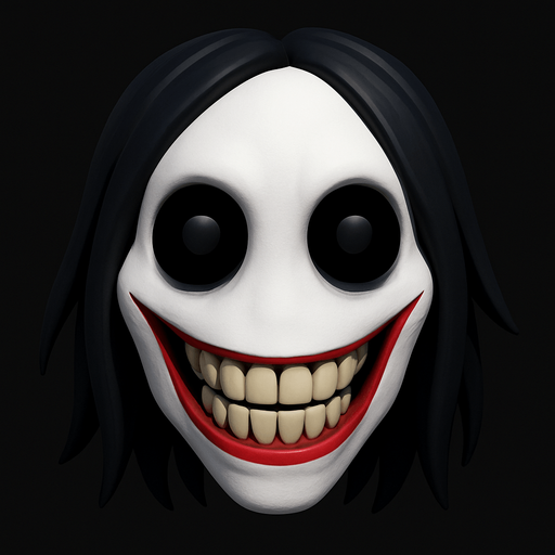 3D jeff the killer Scary face meme.
In-Game asset.  3D.  High contrast.  No shadows