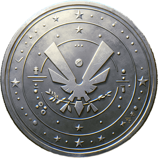 moneda de silver.
Single Game Texture.  In-Game asset.  2d.  Blank background.  High contrast.  No shadows