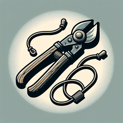 String cutters.
Single Game Texture.  In-Game asset.  2d.  Blank background.  High contrast.  No shadows
