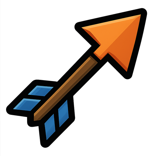 Arrow.
In-Game asset.  2d.  High contrast.  No shadows. Topdown