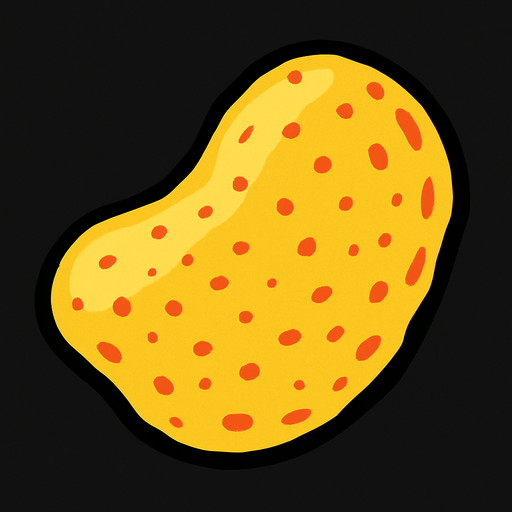 A potato chip.
In-Game asset.  2d.  High contrast.  No shadows