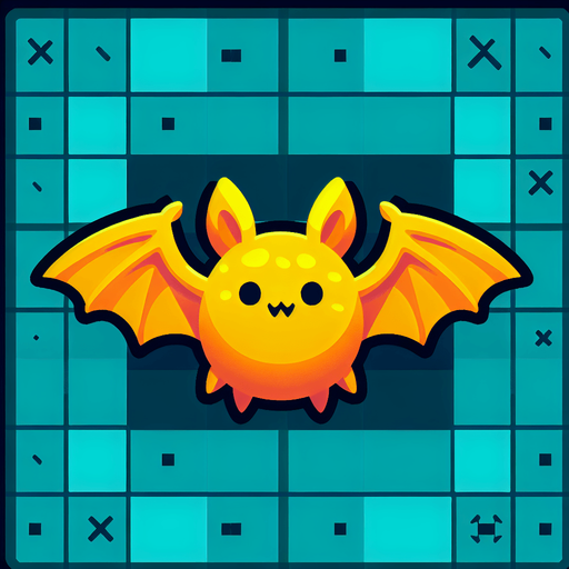 yellow bat.
Single Game Texture. In-Game asset. 2d. Blank background. High contrast. No shadows.