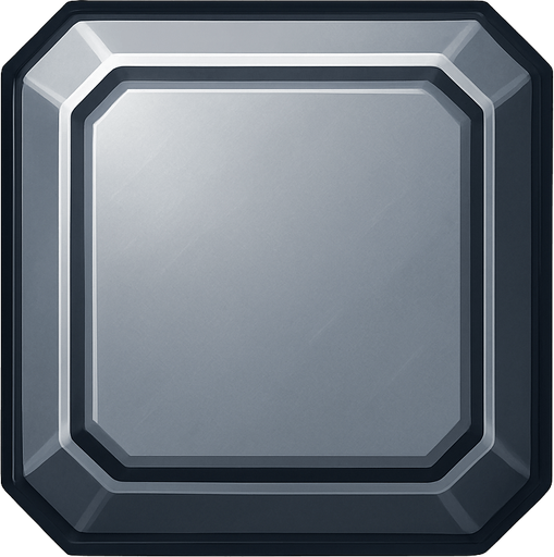 futuristic square tile, 3D look, topdown view, subtle shadowed edges, slightly beveled borders, solid clean style, metallic or sci-fi surface, not flat, looks like a cube seen from above, 76x76 pixel, on transparent background.
In-Game asset.  2d.  High contrast.  No shadows