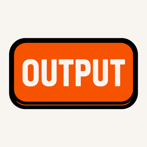 OUTPUT BUTTON.
In-Game asset.  2d.  High contrast.  No shadows