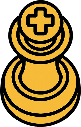 Chess king view from above.
In-Game asset.  2d.  High contrast.  No shadows