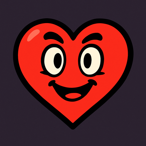cartoon heart.
In-Game asset.  2d.  High contrast.  No shadows
