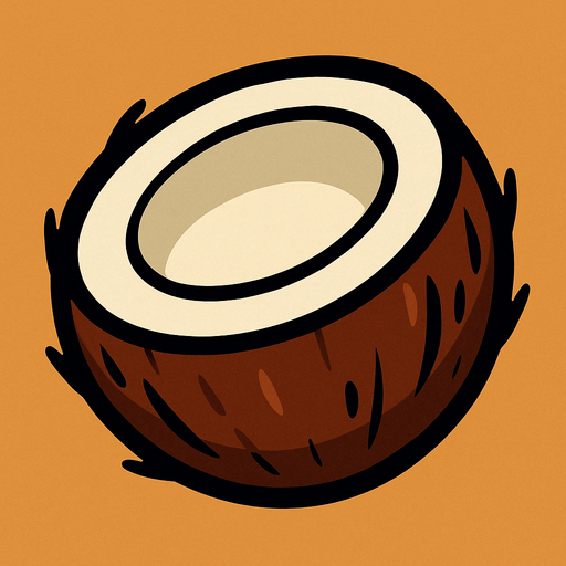 Coconut.
In-Game asset.  2d.  High contrast.  No shadows