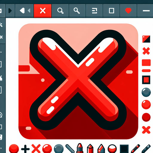 Red X. Nothing else..
Single Game Texture. In-Game asset. 2d. Blank background. High contrast. No shadows.