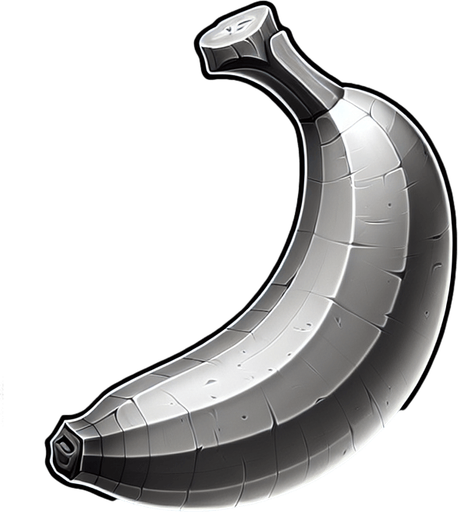Banana.
Single Game Texture. In-Game asset. 2d. Blank background. High contrast. No shadows.
