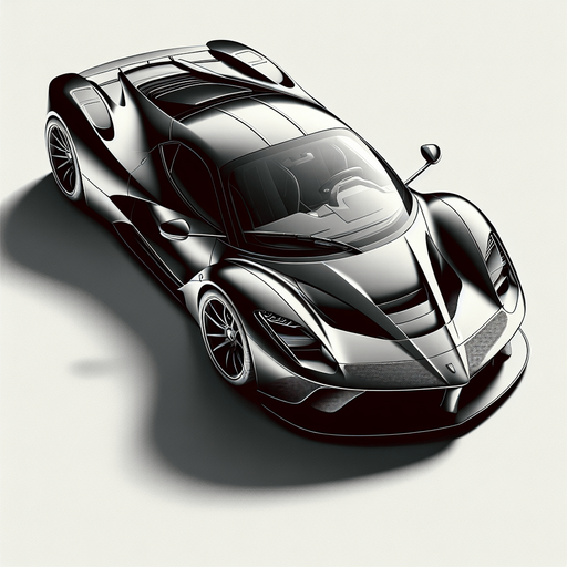 generatr a image of a car with style like lambougini. we need to see the car from the top Single Game Texture. In-Game asset. 2d. Blank background. High contrast. No shadows.