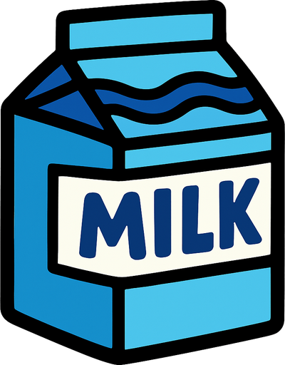 Milk.
In-Game asset.  2d.  High contrast.  No shadows