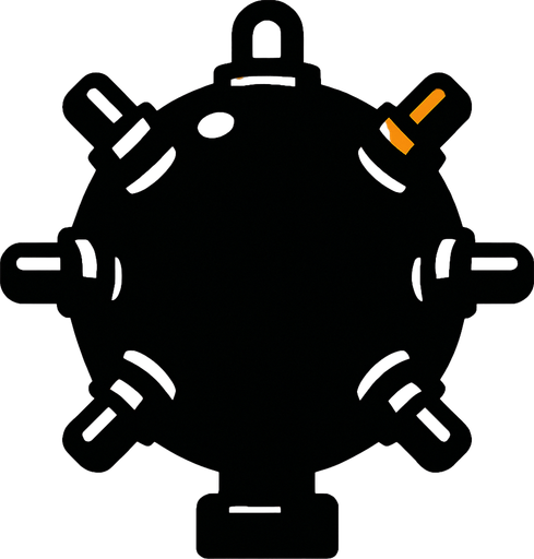 mine like bomb.
In-Game asset.  2d.  High contrast.  No shadows