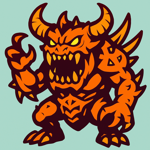boss creature.
In-Game asset.  2d.  High contrast.  No shadows