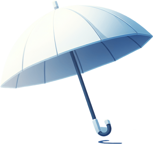 white umbrella.
Single Game Texture. In-Game asset. 2d. Blank background. High contrast. No shadows.