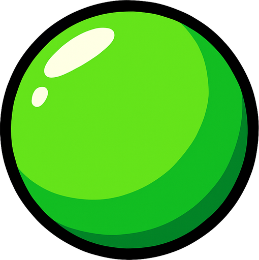 green ball.
In-Game asset.  2d.  High contrast.  No shadows